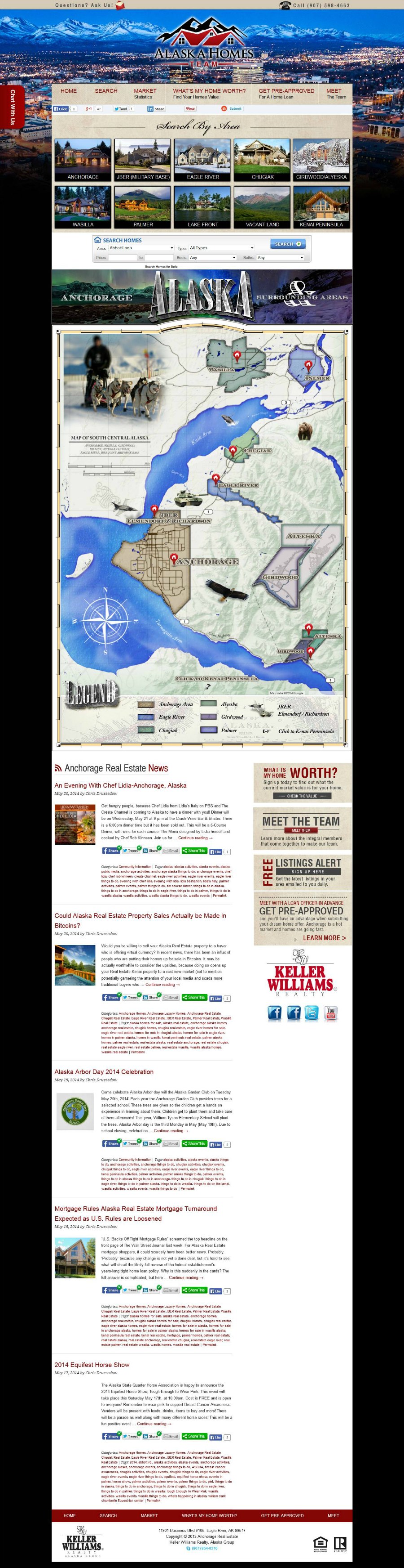 Custom Map, Real Estate Website for Anchorage Real Estate